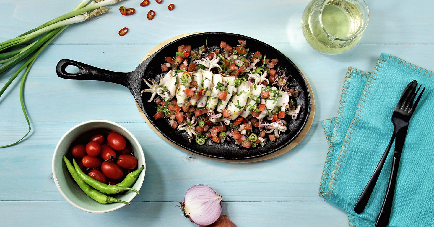 Squid Fillet With Pico De Gallo